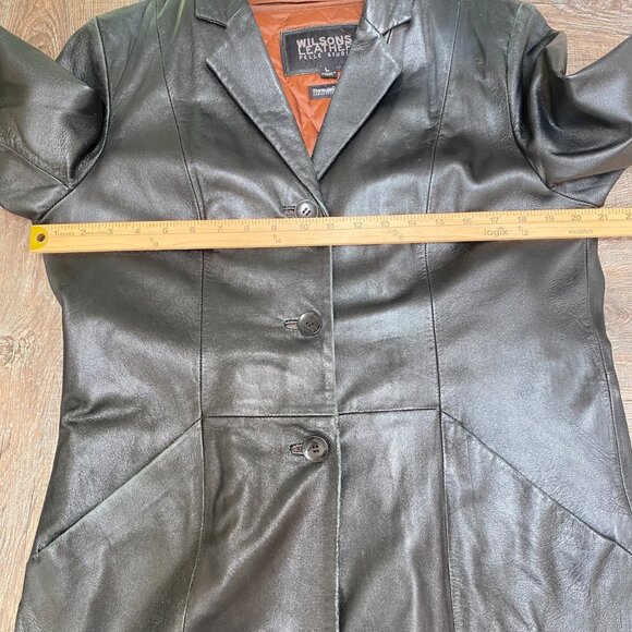 WILSONS Womens Distressed Soft Leather Jacket Size L Button Grunge 90s Y2K Goth - Picture 12 of 16